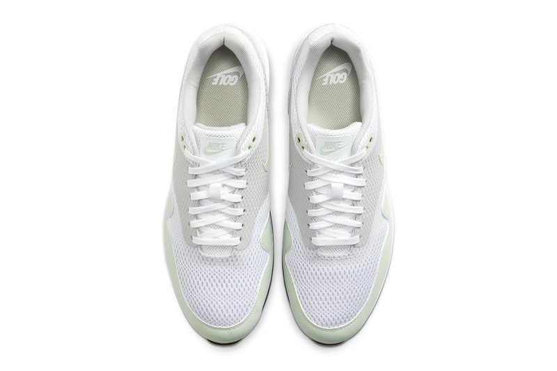 Nike Air Max 1 G white jade Aura neutral gray black menswear streetwear shoes sneakers kicks footwear trainers runners golf golfing spring summer 2020 collection CI7576 111 swoosh