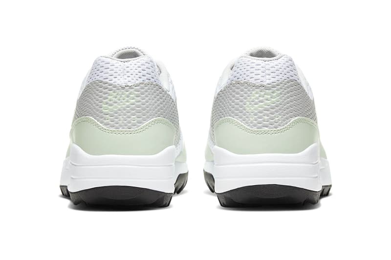 Nike Air Max 1 G white jade Aura neutral gray black menswear streetwear shoes sneakers kicks footwear trainers runners golf golfing spring summer 2020 collection CI7576 111 swoosh