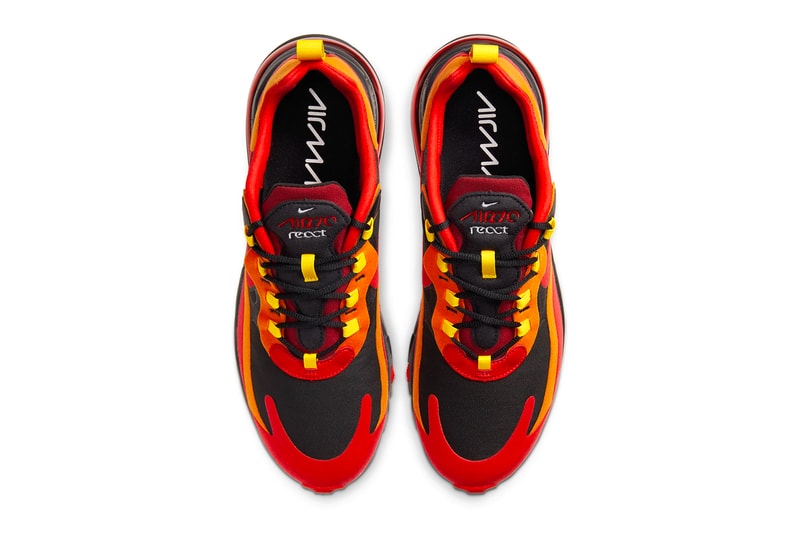 Nike Air Max 270 React Magma Release CZ9267-001 Black Speed Yellow Chile Red