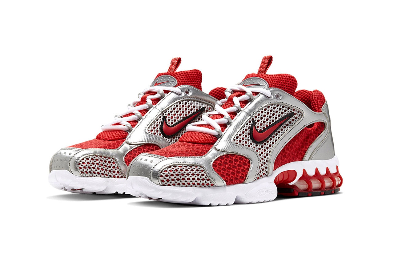 nike air zoom spiridon cage 2 track red smoke grey release information end clothing buy cop purchase stussy CJ1288-001 CJ1288-600