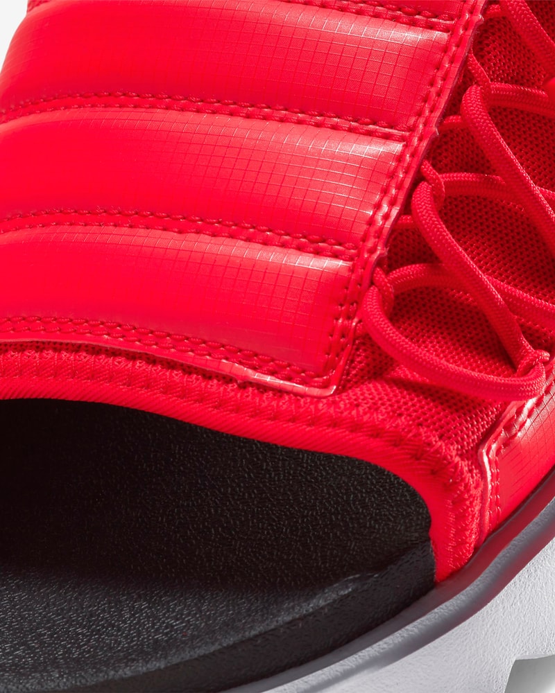 nike asuna slide sandal black white anthracite university red release date info photos price