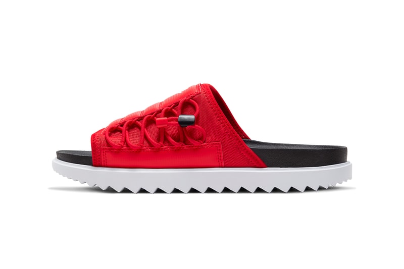 nike asuna slide sandal black white anthracite university red release date info photos price