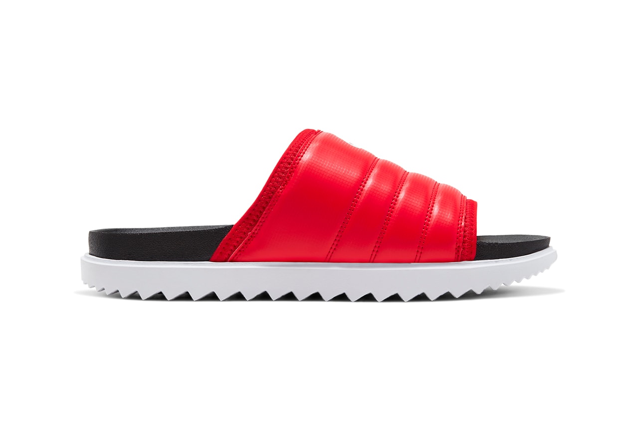 nike asuna slide sandal black white anthracite university red release date info photos price