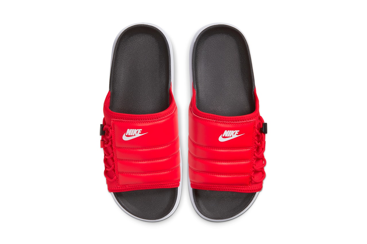 nike asuna slide sandal black white anthracite university red release date info photos price