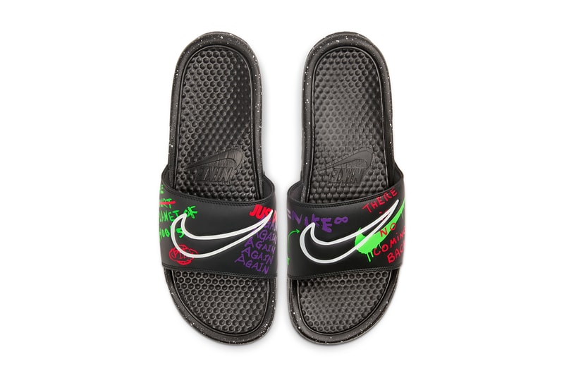 nike sportswear air flight 89 benassi slide planet of hoops pack CW2616 101 white laser red silver green purple black voltage release date info photos price