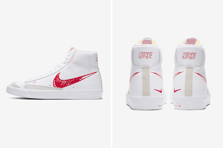 Nike Blazer Mid '77 Vintage "Red Sketch" Adds Doodled Details