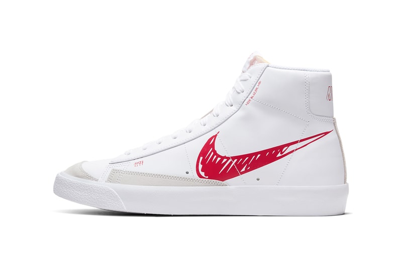 nike blazer mid 77 vintage red sketch white CW7580 100 release date info photos price