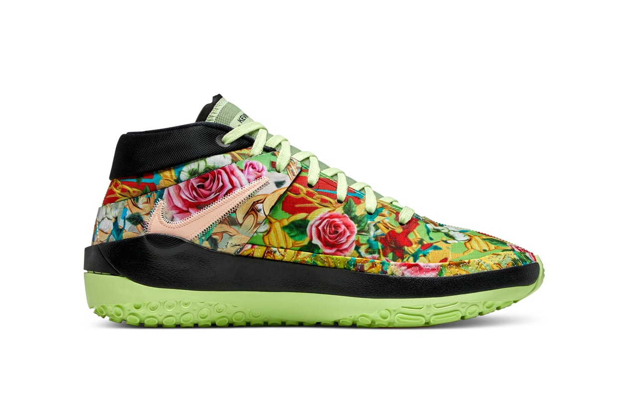 nike basketball kd 13 nba 2k 20 funk kevin durant ge gamer exclusive black green flower chain release date info photos price