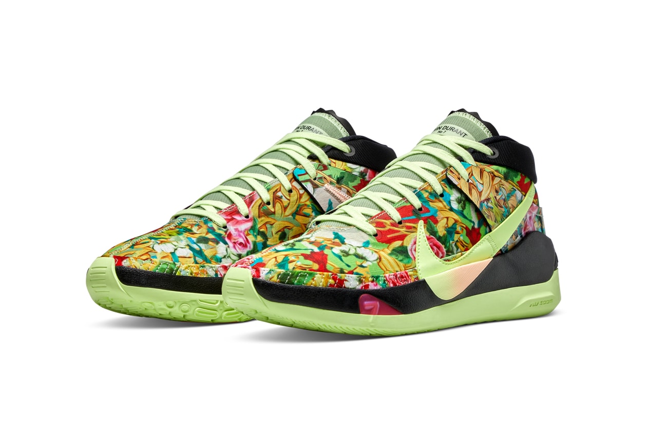 nike basketball kd 13 nba 2k 20 funk kevin durant ge gamer exclusive black green flower chain release date info photos price