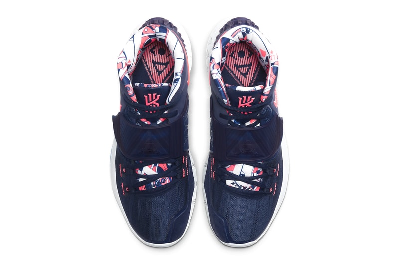Nike Kyrie 6 Midnight Navy Psychic Blue Laser Crimson Release Info BQ4631-402 playing cards nba national basketball association kyrie irving brooklyn nets