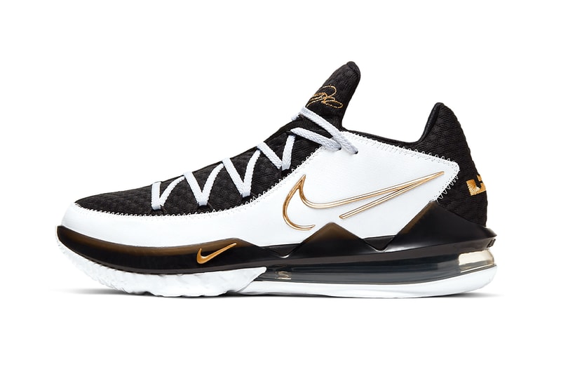 Nike LeBron 17 Low White Black Metallic Gold Release Info CD5007-101 lebron james nba national basketball association sheriff badge
