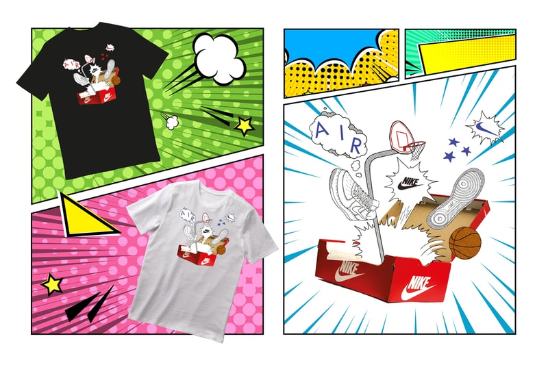 Nike Manga T-Shirt Collection Release Info Air Force 1 Shoebox Basketball Hoop Comic Strips Speech Bubble Swoosh 