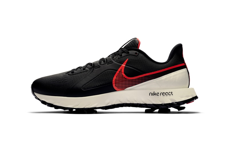 Nike Infinity React Golf Shoe black flash sail crimson CT6620 002 menswear streetwear shoes sneakers kicks trainers runners spring summer 2020 collection swoosh footwear 