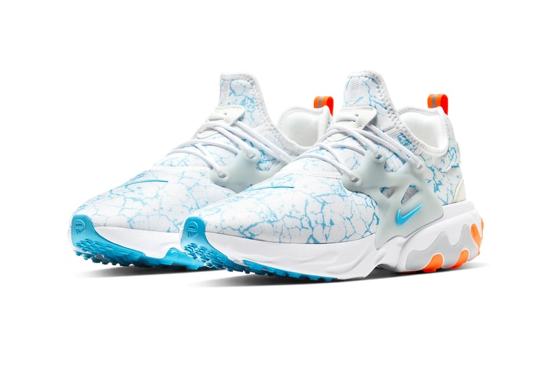 Nike React Presto Premium Aura Blue Fury total orange white menswear streetwear spring summer 2020 collection shoes footwear kicks runners trainers sneakers swoosh CN7664 100
