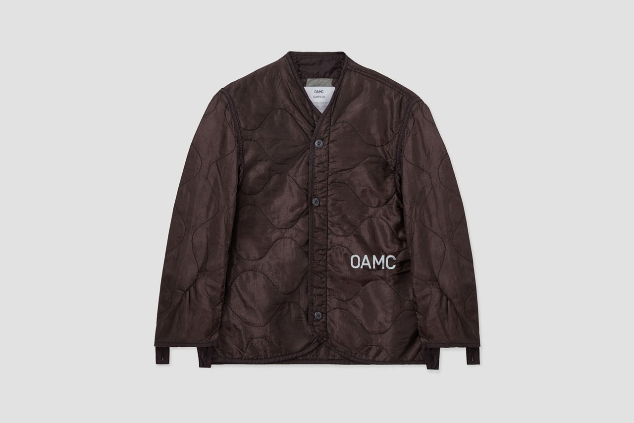 OAMC Charitable Peacemaker Liner COVID-19 Quilted U.S. Military Surplus M-65 Jacket Bordeaux Italian Civil Protection Department