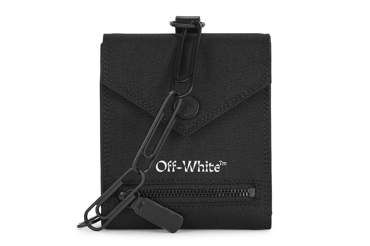 Off-White Logo Paperclip Wallet-On-Chain Black Leather Virgil Abloh