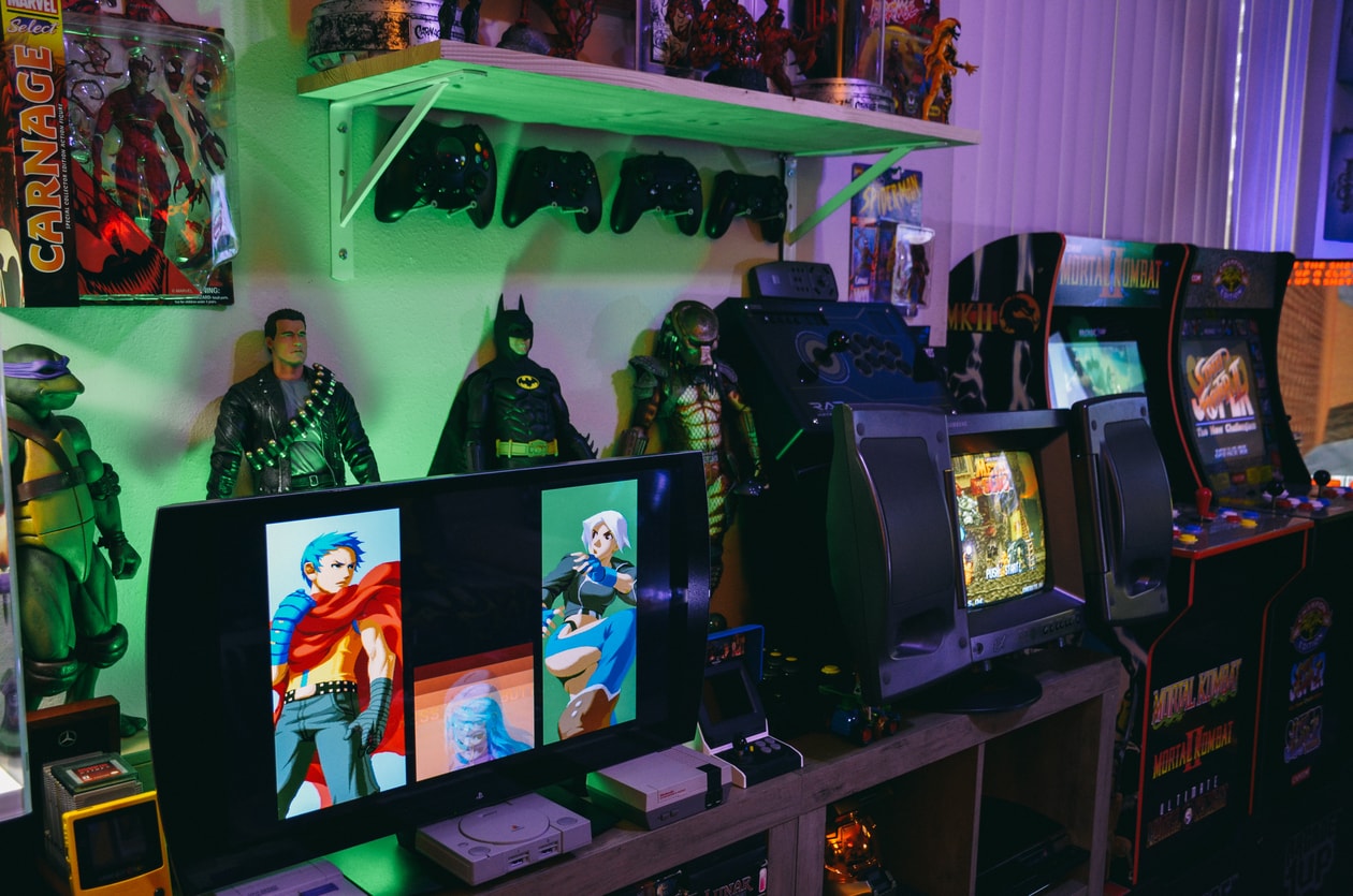 On Display: Mikey Retro Gaming Collection Metal Gear Solid Spider-Man Maximum Carnage Sega Genesis Super Nintendo Wu tang Arcade 1Up