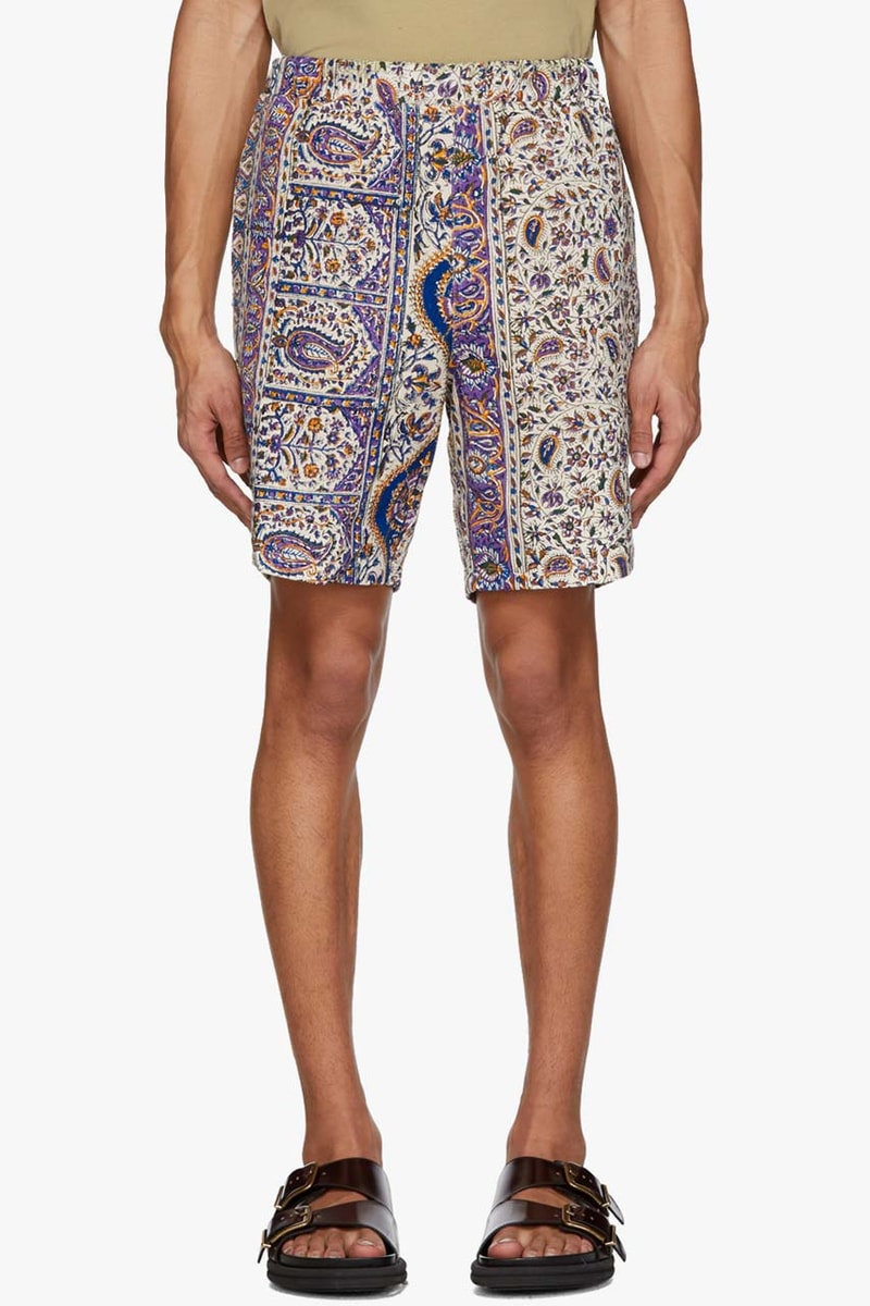 paria farzaneh beige iranian print overshirt panel polo trousers shorts 
