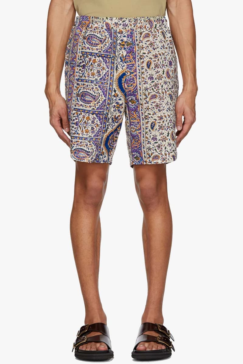 paria farzaneh beige iranian print overshirt panel polo trousers shorts