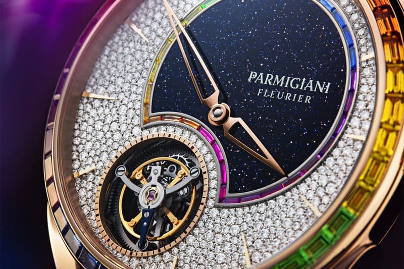 parmigiani fleurier tonda 1950 tourbillon double rainbow sapphires diamonds hermes strap watches accessories