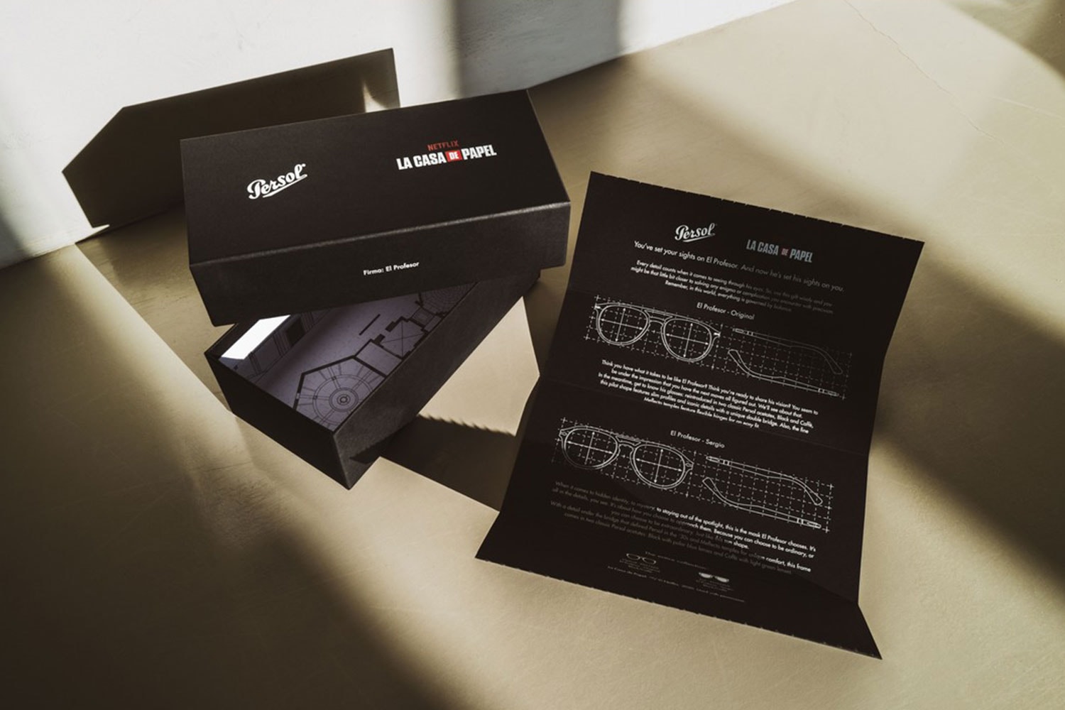 persol money heist el professor limited capsule collection La Casa De Papel 24k gold plated lens Original Sergio sunglasses optical frames netflix