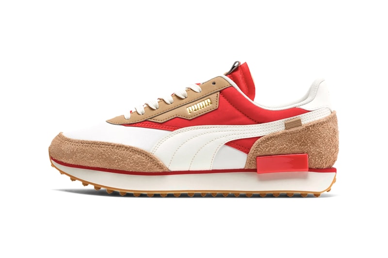 PUMA Future Rider Game On "Whis White/Pebble/High Risk Red" 371320_02 Rider Foam 1980 Inspiration Tom Sachs Mars Yard Colorway Footwear Sneaker Release Information Drop Date