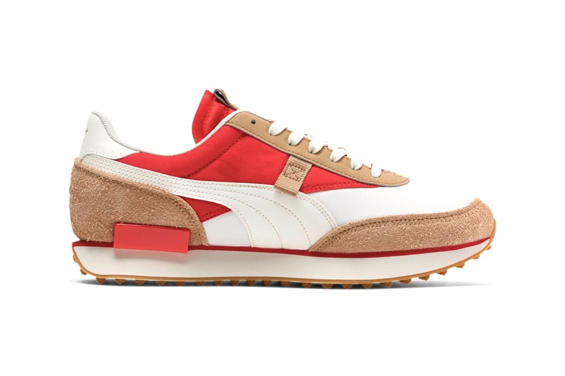 PUMA Future Rider Game On "Whis White/Pebble/High Risk Red" 371320_02 Rider Foam 1980 Inspiration Tom Sachs Mars Yard Colorway Footwear Sneaker Release Information Drop Date