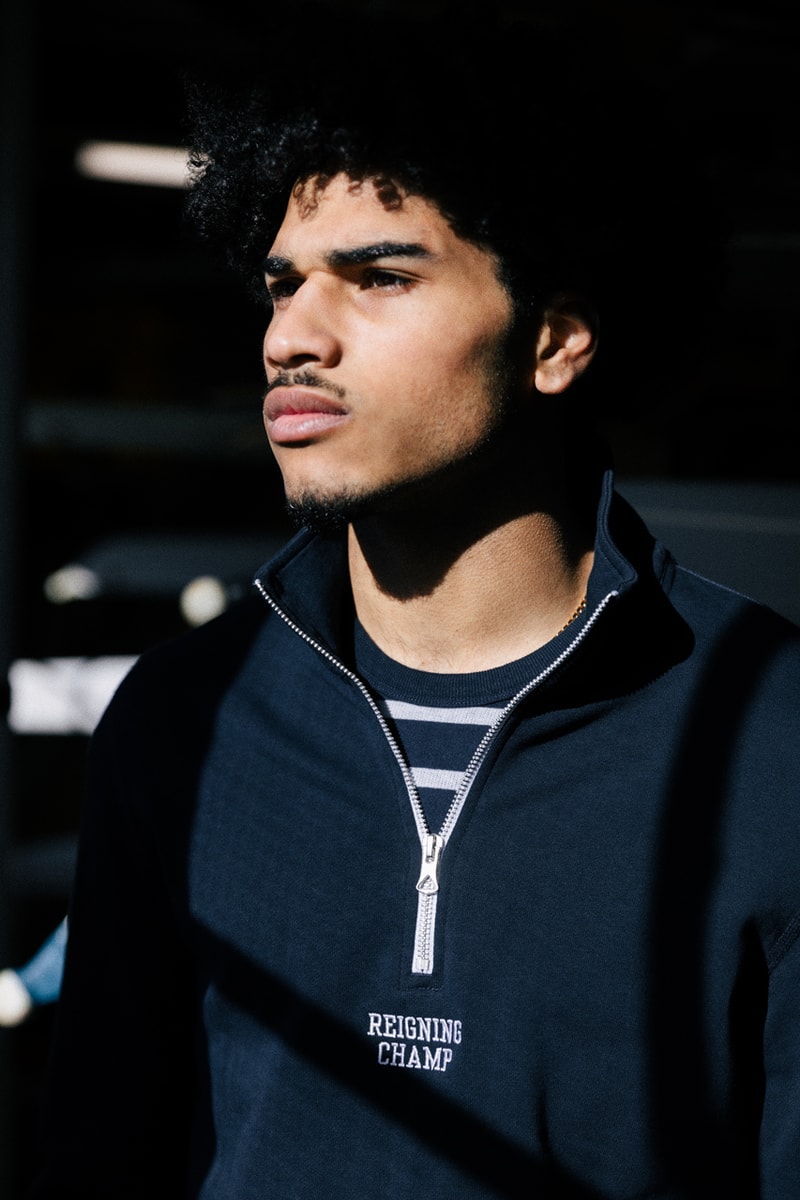 Reigning Champ Rowing Pack Release Info White Navy Stripes Sweats Lightweight Terry Tops Crewnecks T-shirts Shorts Swim Shorts Polos