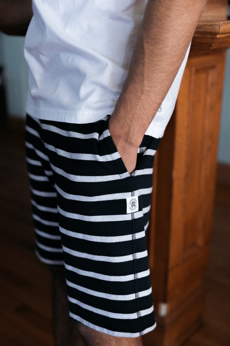 Reigning Champ Rowing Pack Release Info White Navy Stripes Sweats Lightweight Terry Tops Crewnecks T-shirts Shorts Swim Shorts Polos