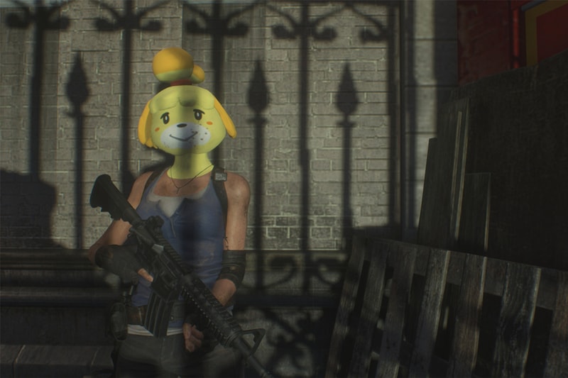 resident evil 3 jill valentine nemesis animal crossing isabelle mod custom skin mask games video game 