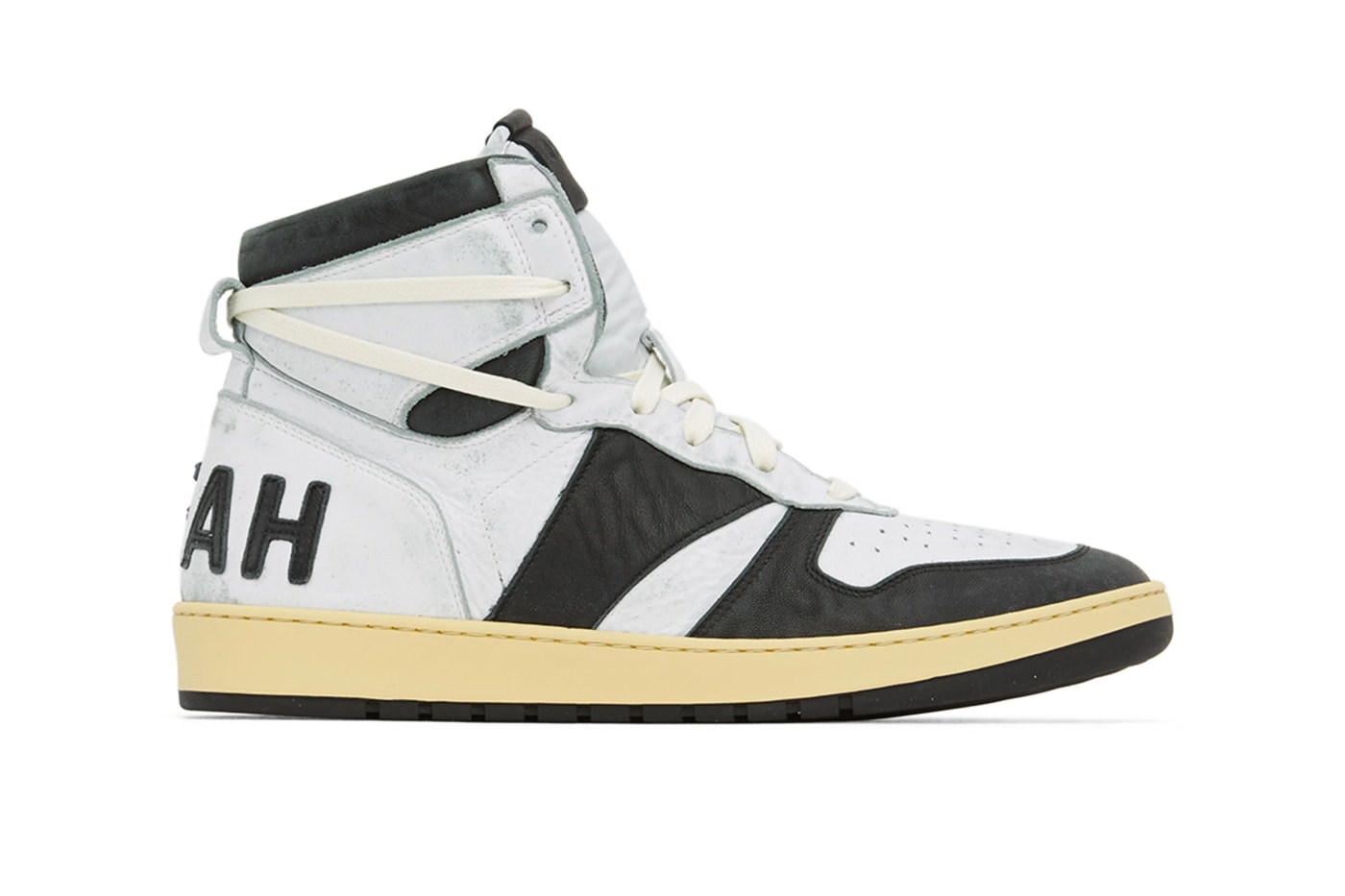 RHUDE Rhecess-Hi Hell Yeah Sneakers Black White Release