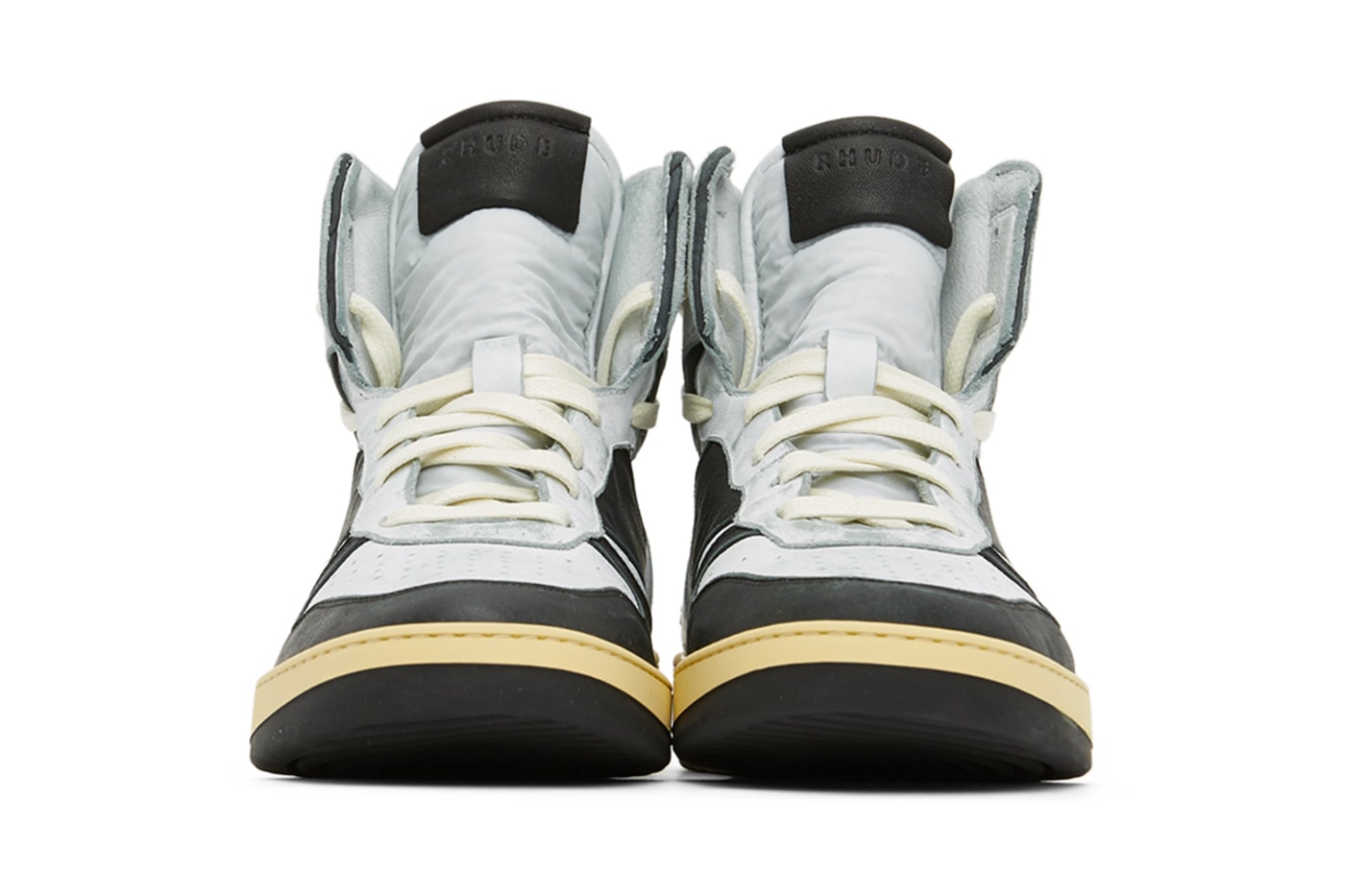 RHUDE Rhecess-Hi Hell Yeah Sneakers Black White Release