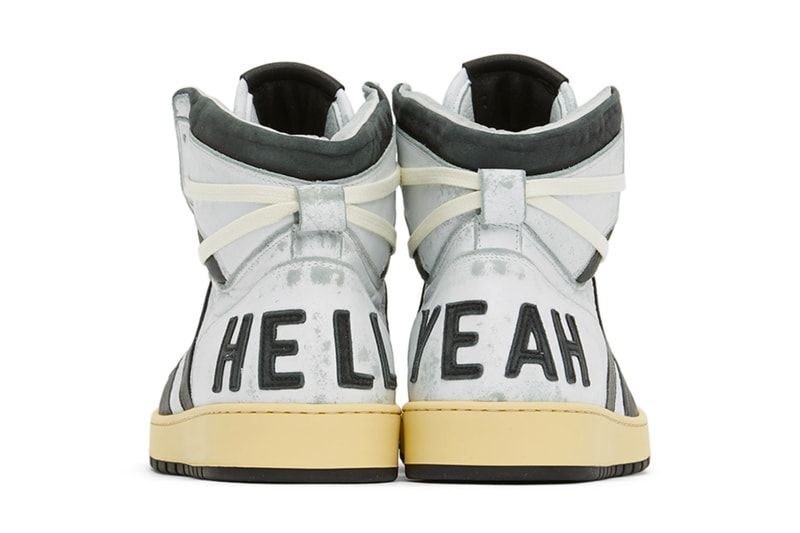 RHUDE Rhecess-Hi Hell Yeah Sneakers Black White Release