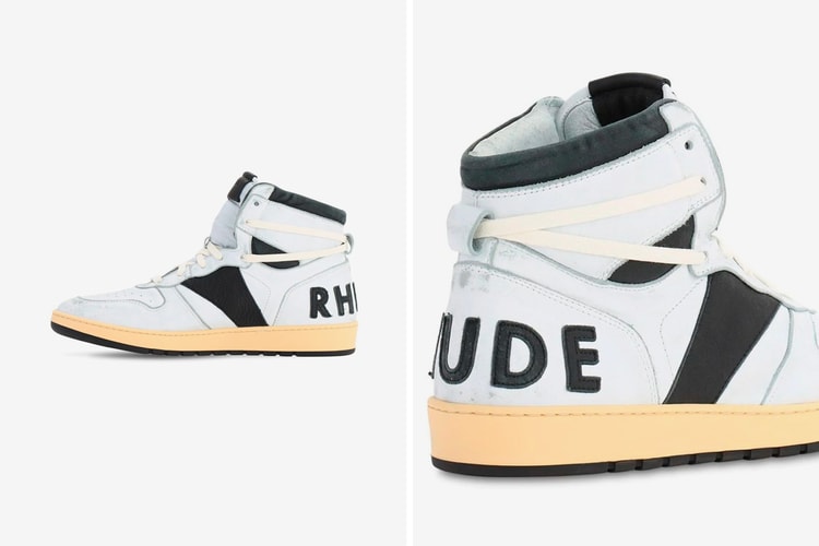 RHUDE's Retro RHECESS-HI Sneaker Arrives in "White/Black"