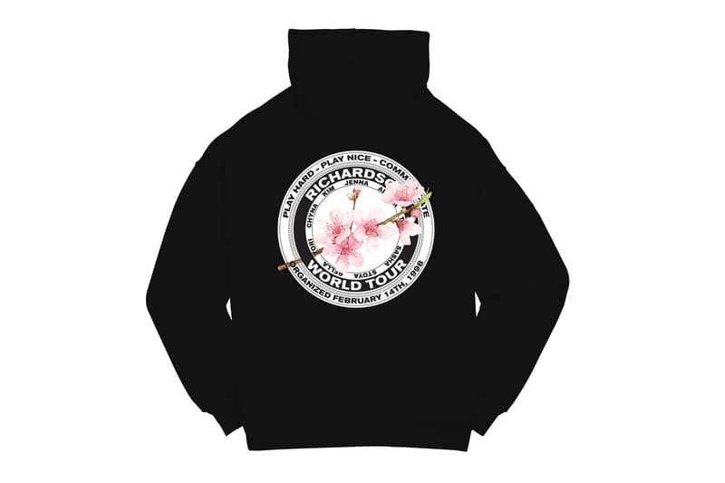 Richardson "Cherry Blossom Teamster" Collection Seal US Union Workers Sakura Cherry Blossom Stem Black White Hoodies Long Sleeves Sweatpants Shorts Baseball Caps Embroidery