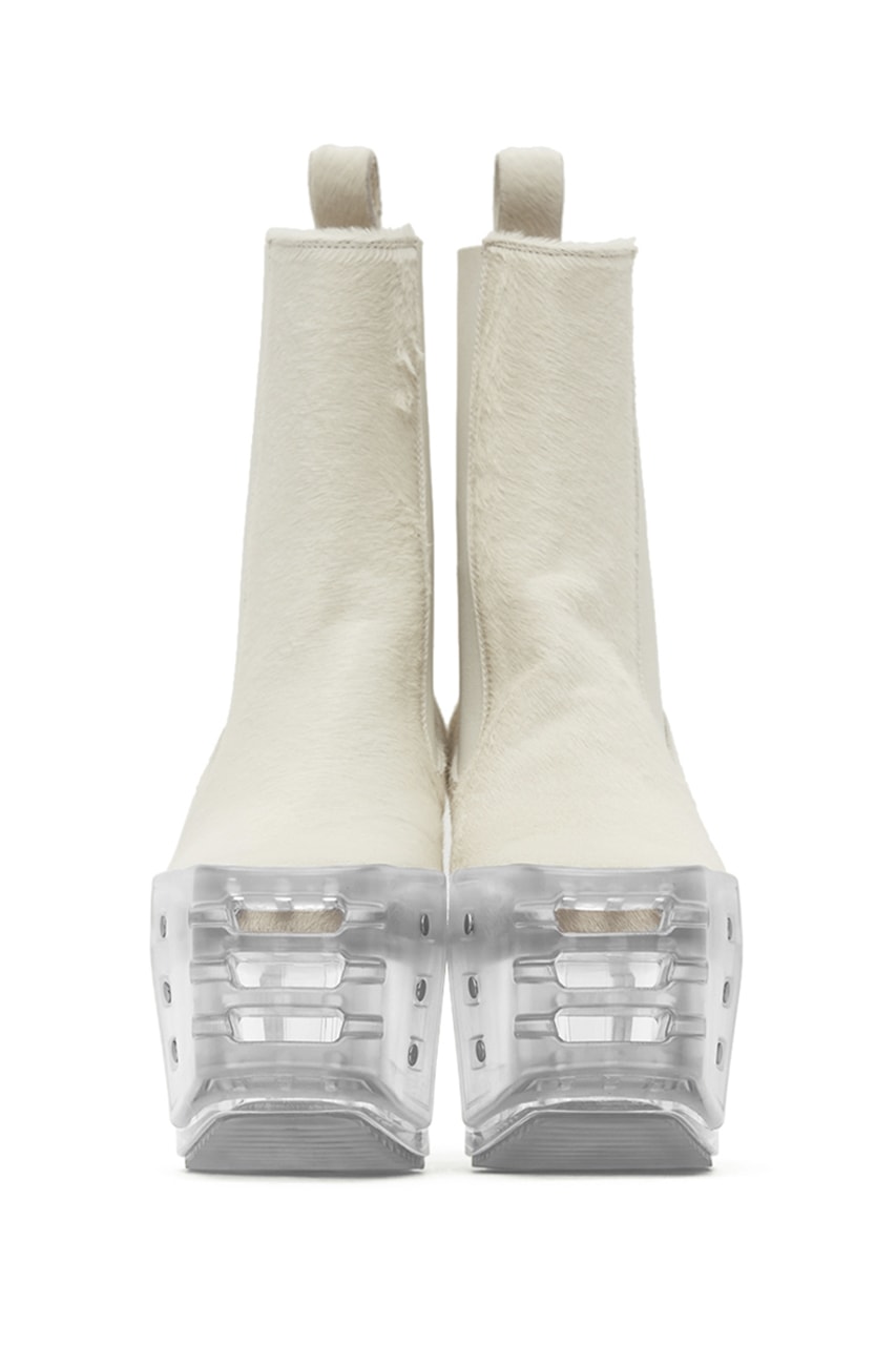 Rick Owens White Grill Kiss Chelsea Boots menswear streetwear spring summer 2020 collection designer shoes footwear boots high heels gender fluid sneakers leather made in italy