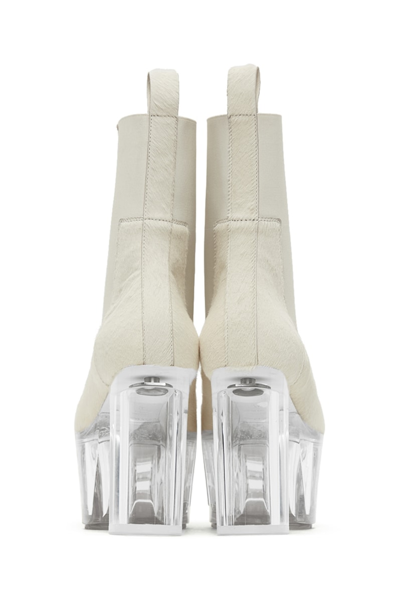 Rick Owens White Grill Kiss Chelsea Boots menswear streetwear spring summer 2020 collection designer shoes footwear boots high heels gender fluid sneakers leather made in italy