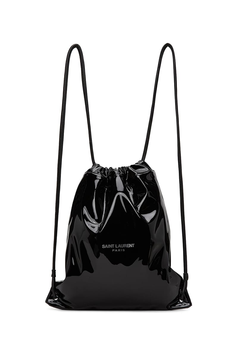 black patent backpack