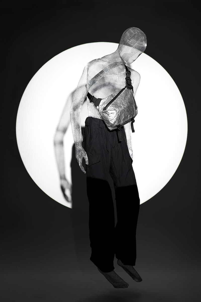 SEALSON "Nonidentity" 2020 Bag Collection Lookbook Campaign Water Resistant Gray Black Dyneema Cordura Waist Bag Side Shoulder