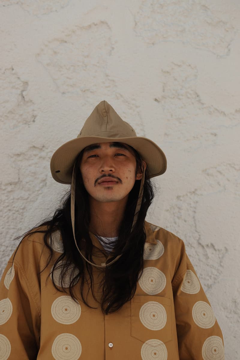Sillage Drop 1 Summer 2020 Collection Japanese calligrapher Ryo Koizumi Nicolas Yuthanan Chalmeau silhouettes artful open collar shirt oversized denim pants ventile Sahara hats