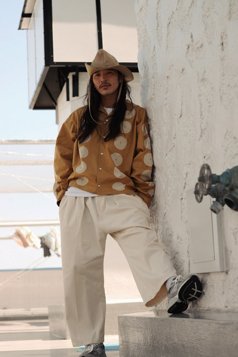 Sillage Drop 1 Summer 2020 Collection Japanese calligrapher Ryo Koizumi Nicolas Yuthanan Chalmeau silhouettes artful open collar shirt oversized denim pants ventile Sahara hats 