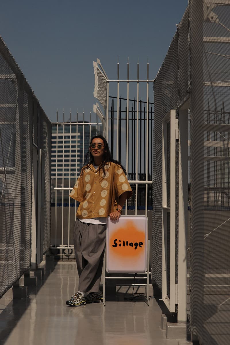 Sillage Drop 1 Summer 2020 Collection Japanese calligrapher Ryo Koizumi Nicolas Yuthanan Chalmeau silhouettes artful open collar shirt oversized denim pants ventile Sahara hats 