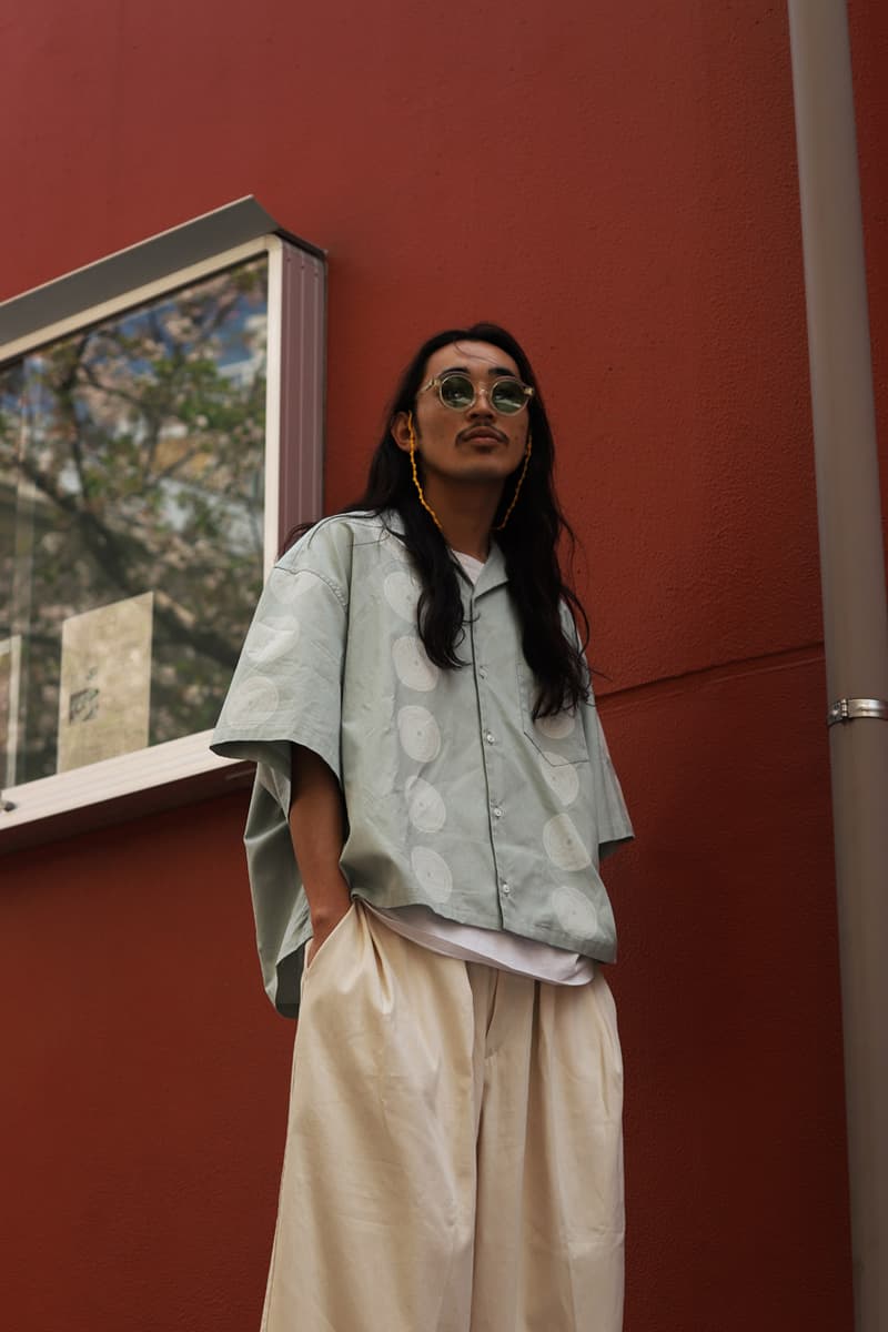 Sillage Drop 1 Summer 2020 Collection Japanese calligrapher Ryo Koizumi Nicolas Yuthanan Chalmeau silhouettes artful open collar shirt oversized denim pants ventile Sahara hats 