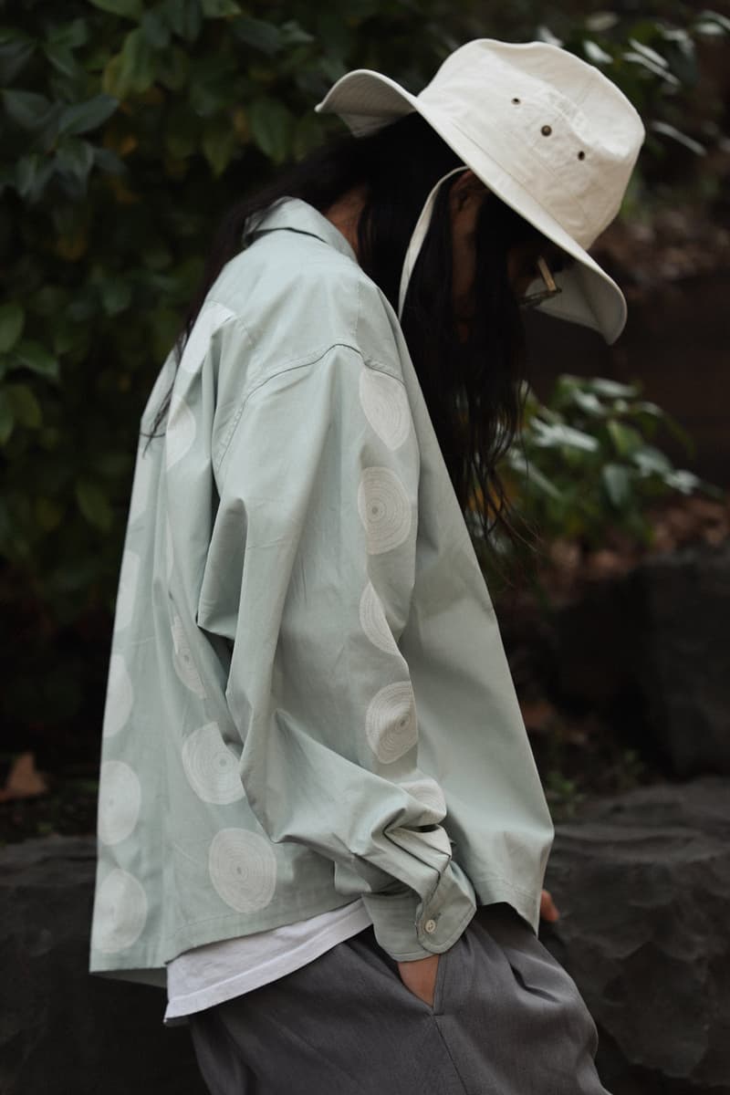 Sillage Drop 1 Summer 2020 Collection Japanese calligrapher Ryo Koizumi Nicolas Yuthanan Chalmeau silhouettes artful open collar shirt oversized denim pants ventile Sahara hats 