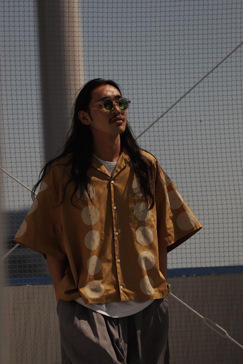 Sillage Drop 1 Summer 2020 Collection Japanese calligrapher Ryo Koizumi Nicolas Yuthanan Chalmeau silhouettes artful open collar shirt oversized denim pants ventile Sahara hats 
