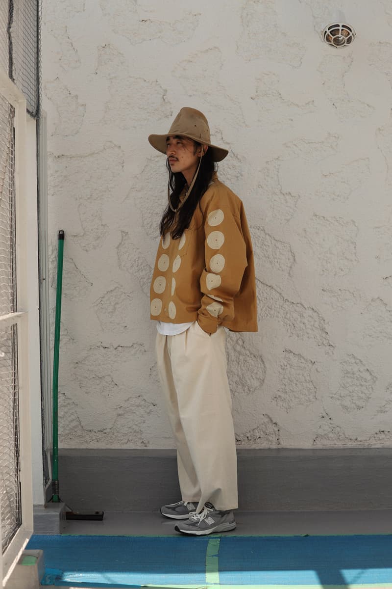 Sillage Drop 1 Summer 2020 Collection Japanese calligrapher Ryo Koizumi Nicolas Yuthanan Chalmeau silhouettes artful open collar shirt oversized denim pants ventile Sahara hats 