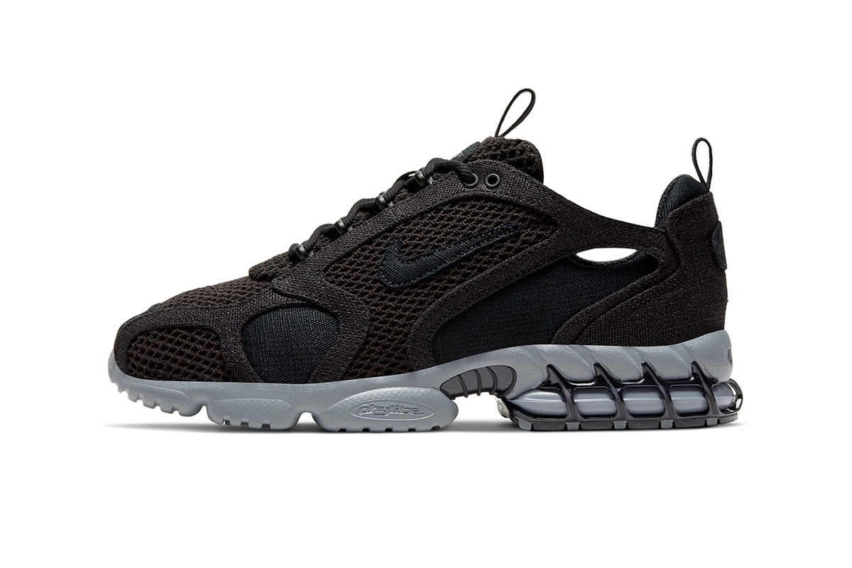 Stüssy x Nike Air Zoom Spiridon Cage 2 "Black" Release Info collaboration sneaker  CD0461_007 snkrs 