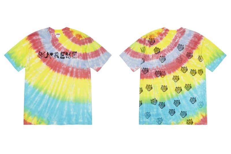 supreme dinosaur tee tie dye