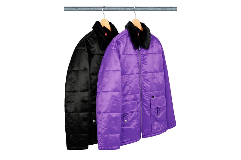 supreme quilted cordura lined jacket purple