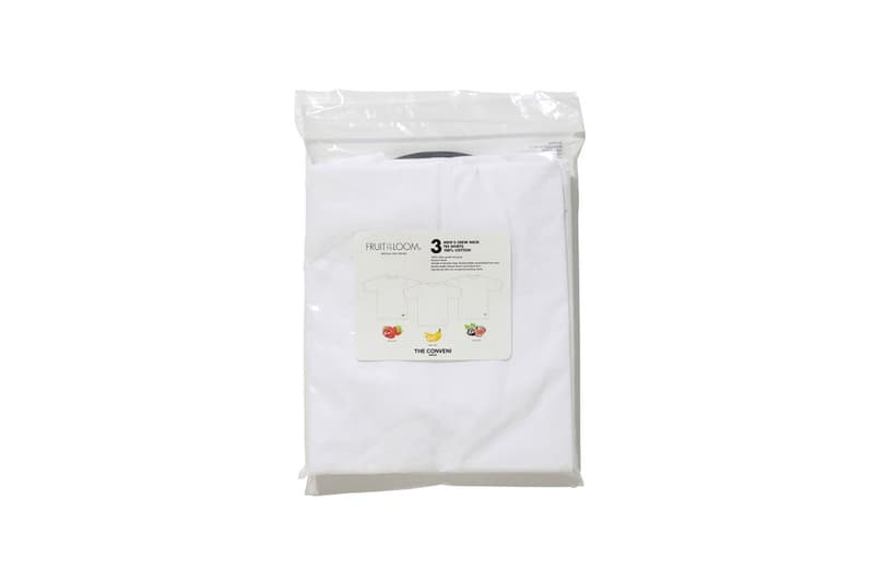 THE CONVENI Fruit of the Loom Three Pack T shirt tees menswear streetwear twin lightning bolts thunderbolt hiroshi fujiwara essentials plain white tee black ginza japanese tokyo spring summer 2020 collection
